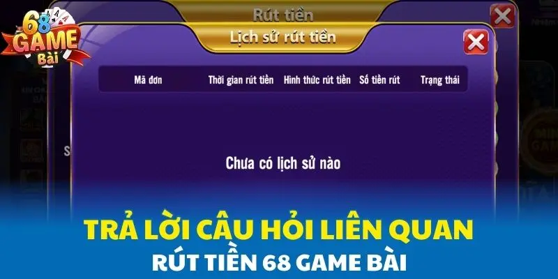 Trả lời câu hỏi liên quan rút tiền 68 Game Bài Trả lời câu hỏi liên quan rút tiền 68 Game Bài